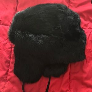 Eskimo real rabbit fur crow cap Winnipeg Canada winter hat
